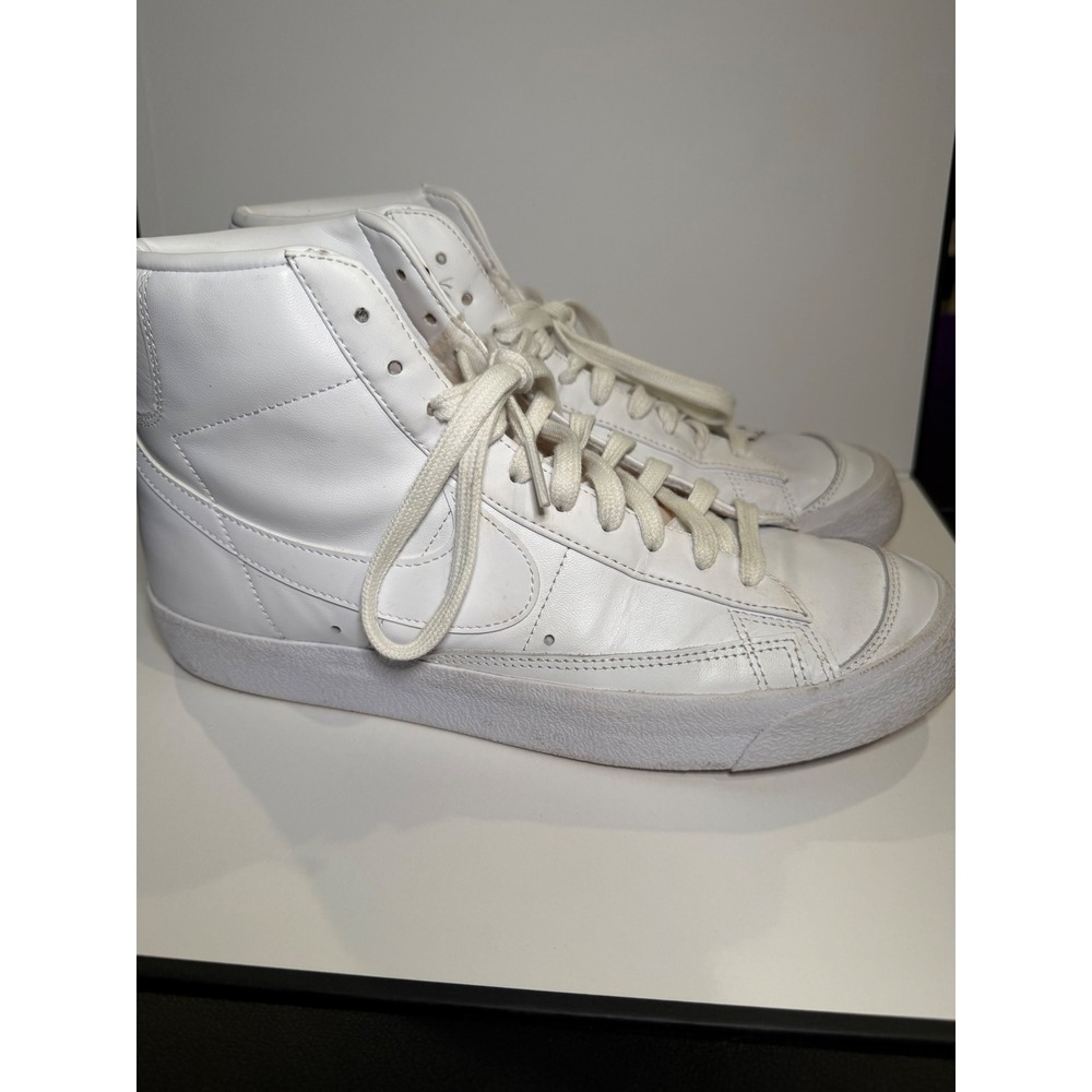 Nike Blazer Mid 77 Vintage White Leather High Top Sneakers CZ1055-117 Mens 10.5